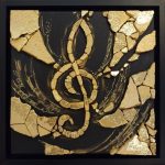 Tableau vibrations musicales 30x30cm
