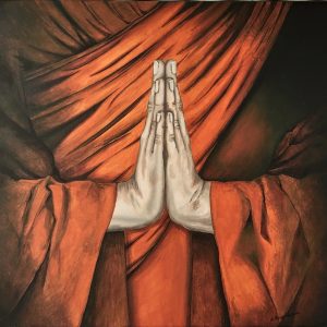 tableau moine buddhiste