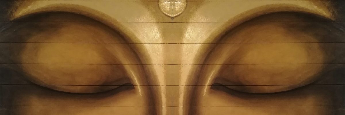 Tableau contemporain de Buddha réalisé par une artiste plasticienne