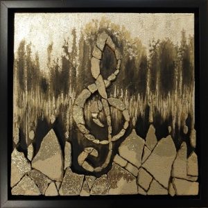 Tableau Vibration musicales 30x30cm