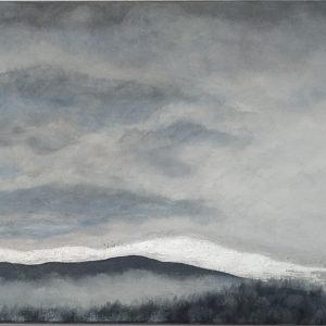 paysage de montagne gris et argenté